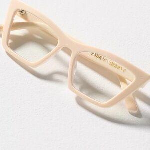 Maeve Beige Rectangular Glasses